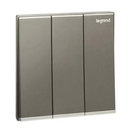 Legrand Galion 3-Gang 1-Way 16AX Switch, Triple Single-Point Control, Suitable for Home & Office - Dark Silver
