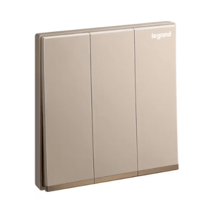 Legrand Galion 3-Gang 1-Way 16AX Switch, Triple Single-Point Control, Suitable for Home & Office - Rose Gold