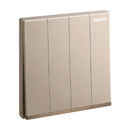 Legrand Galion 4-Gang 1-Way 16AX Switch, Quad Single-Point Control, Suitable for Home & Office - Rose Gold