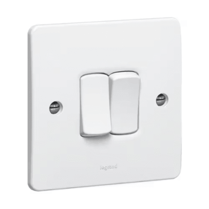 Legrand Synergy 2-Gang 2-Way 20AX Switch, Heavy-Duty Dual Circuits, Two Point, Suitable for Home & Office - White