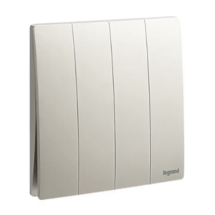 Legrand Mallia Senses 4-Gang 1-Way 16AX Switch, Quad Single-Point Control, Suitable for Modern Interior - Champagne