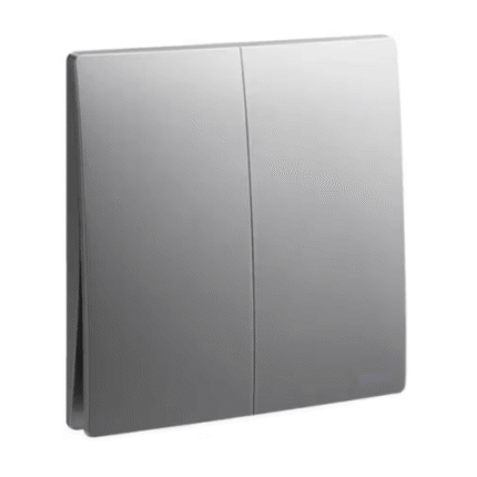 Legrand Mallia Senses 2-Gang 2-Way 16AX Switch, Two-Point, Dual-Circuit Control, Suitable for Home & Office - Dark Silver