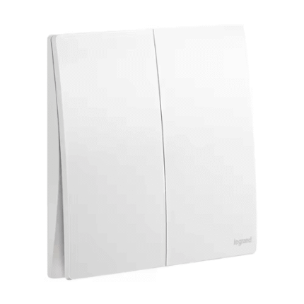 Legrand Mallia Senses 2-Gang 2-Way 16AX Switch, Two-Point, Dual-Circuit Control, Suitable for Home & Office - White