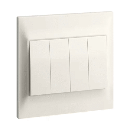 Legrand Belanko S 4-Gang 1-Way 16AX Switch, Quad Single-Point Control, Suitable for Modern Interior – Ivory